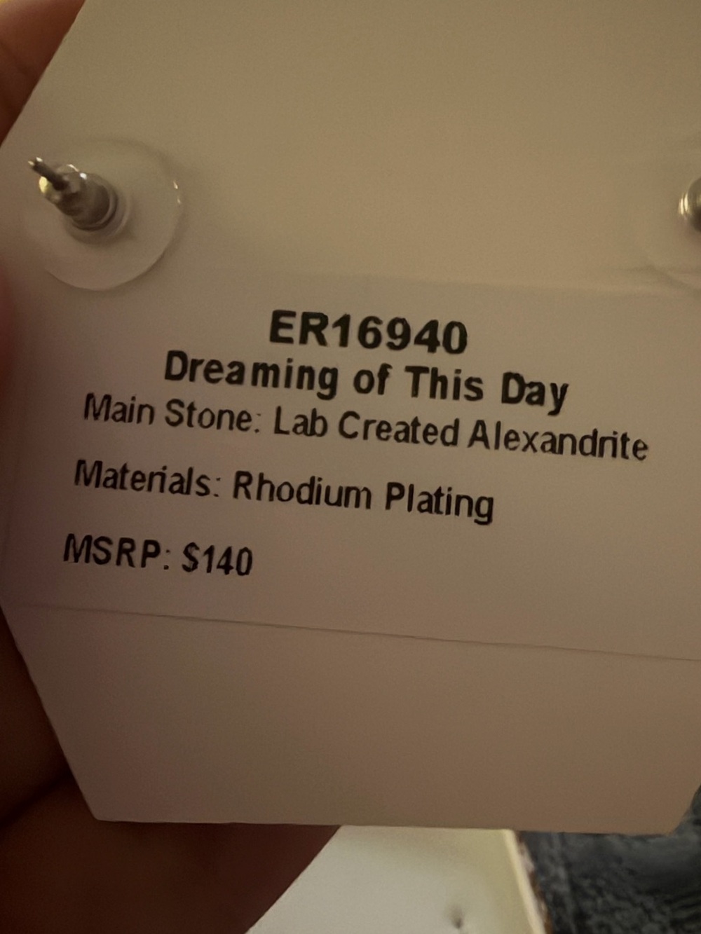 Bomb Party June Birthday Earrings-Dreaming of This Day on Rhodium - Picture 2 of 2